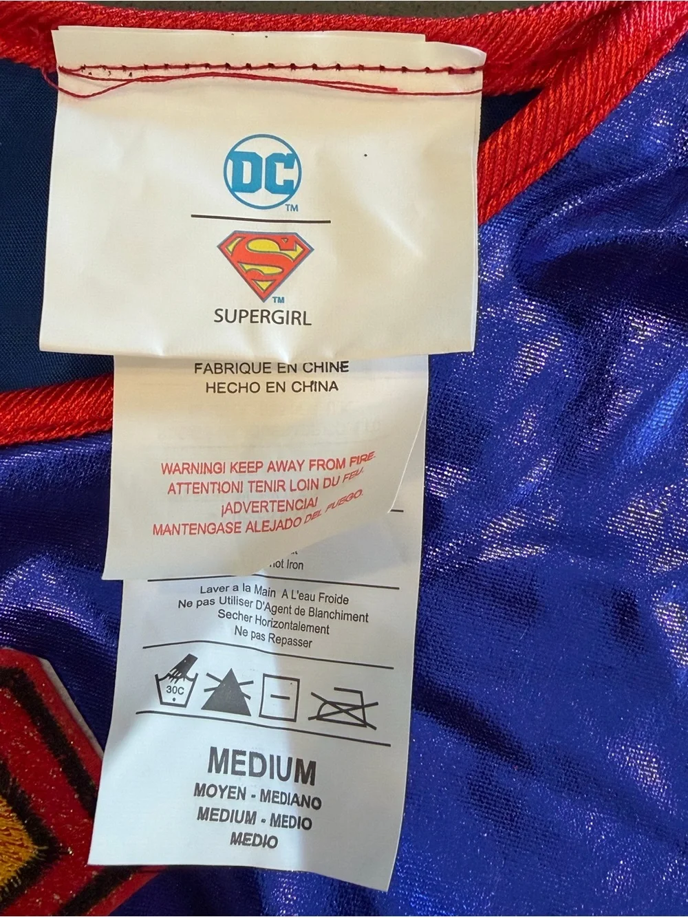 Supergirl Childs Halloween Costume Medium Tutu Skirt Rubies Superhero DC Comics